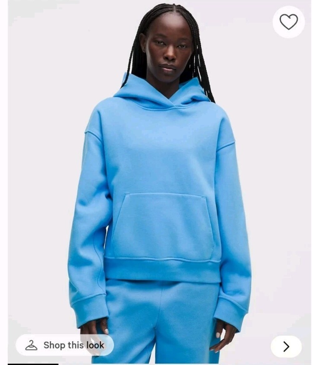 Lululemon Steady State SuperLoft Hoodie with Wider Cuff Size LARGE Ocean Wave